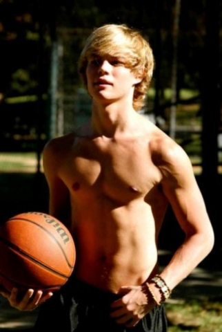 Blonde with basketball