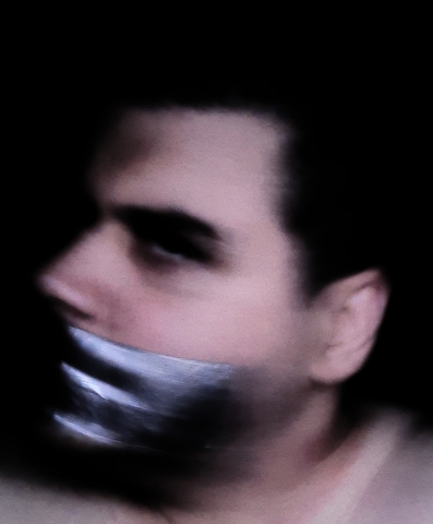 Duct tape gagged