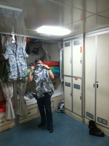 On Board Navy Ship Cabin