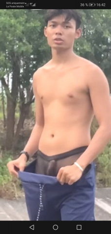 Indonesian twink show his cock