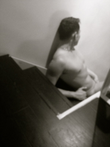 on the stairs