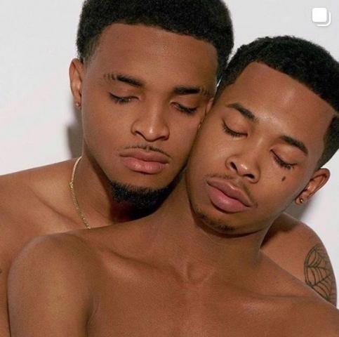 Pretty brown skinned  gay couple