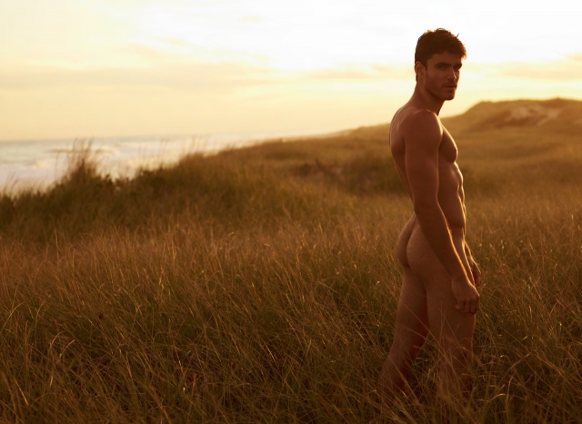 naked boy in field