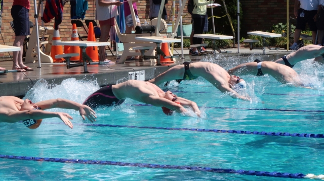 At the swim meet