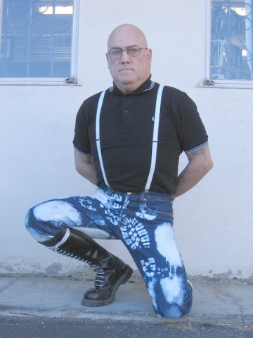skinhead slave in gear & kneeling