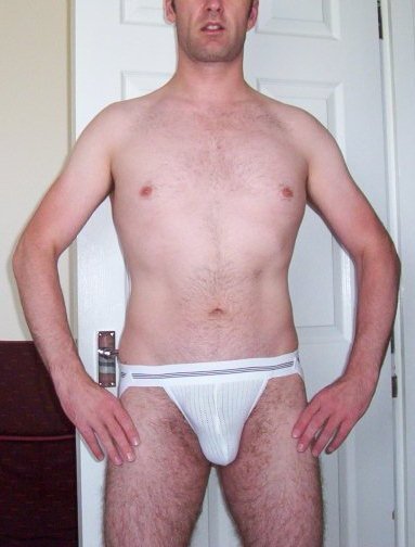 white jock pose