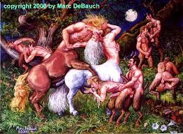 Gay Centaurs and Gay men together in anal bliss 