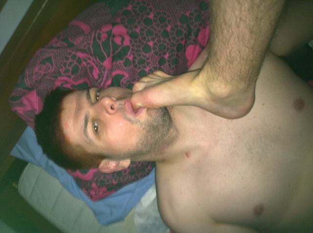 me worshipping a guys feet