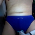Cam Photos in NILE Swimtrunk with Massage Wand