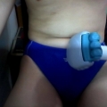 Cam Photos in NILE Swimtrunk with Massage Wand