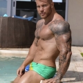 Uncut blond bodybuilder