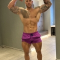 Uncut blond bodybuilder