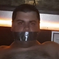 Tape gagged in Magnum Sauna