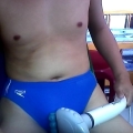 Cam Photos in Blue s***do Swimtrunk