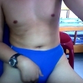 Cam Photos in Blue s***do Swimtrunk