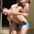 WRESTLING ACTION IN BOXERS