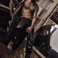 cute guys in leather