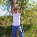 Cute guy bound to a tree